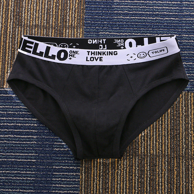 Creative Word Hello Nice OK White Black Stripes Men's Underwear