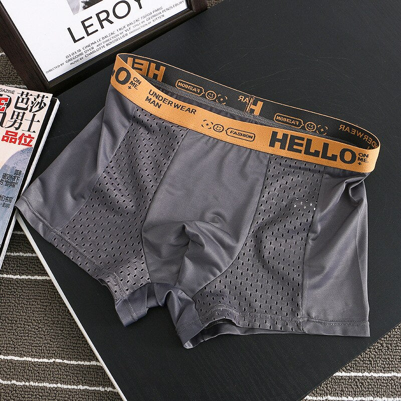 HELLO™ Mesh - Men's Boxers Underwear Light Grey