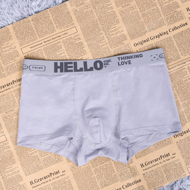 HELLO™ Home - Men's Briefs Underwear Boxer Men Light Grey