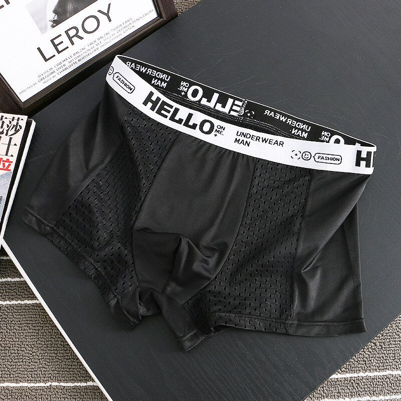 HELLO™ Mesh - Men's Boxers Underwear Black