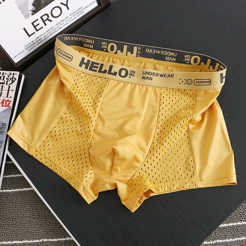 HELLO™ Mesh - Men's Boxers Underwear Yellow