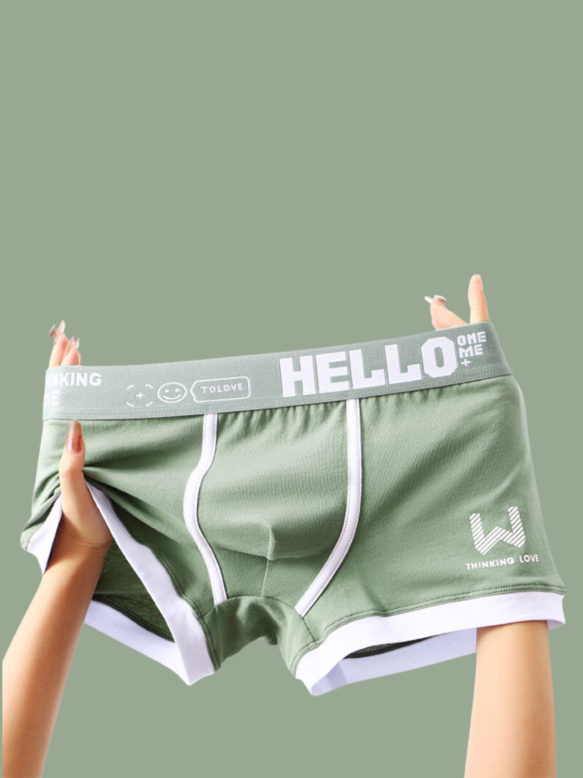 [Bloom the love] Cartoon HELLO Underwear Men Boxer Homme Mens Boxers Slip  Para Hombre Panties Man Cuecas Masculina M-3XL K25-YYC